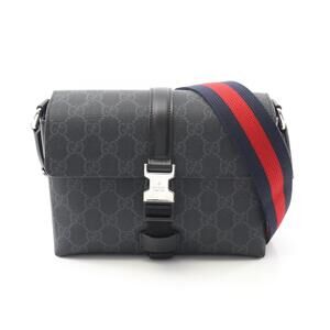 Gucci GG Black bag in black Supreme canvas with black leather